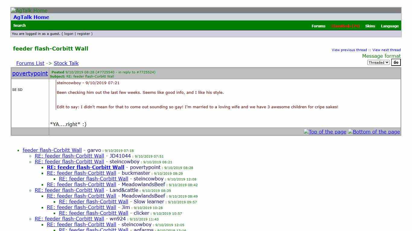 Viewing a thread - feeder flash-Corbitt Wall