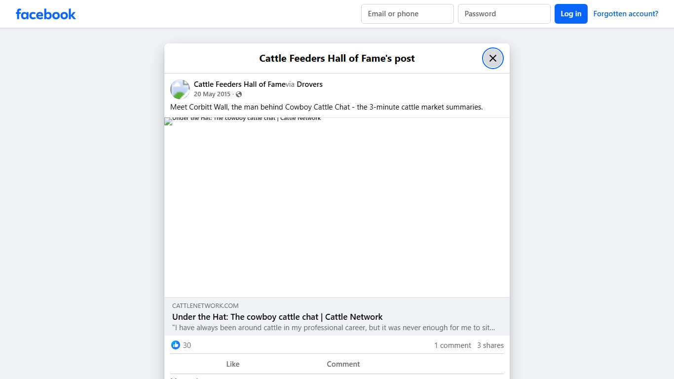 Meet Corbitt Wall, the man... - Cattle Feeders Hall of Fame | Facebook